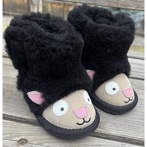 Nice! EMU Australia Lamb Walker Infant 6-12 Month Merino Wool Boots - Black